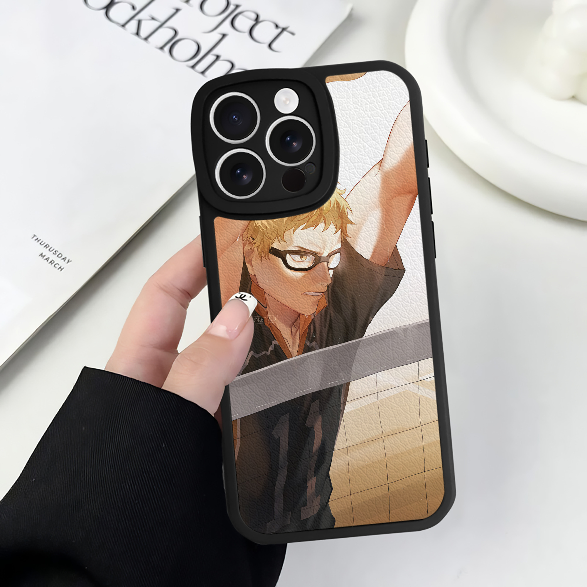 （画像用） ハイキュー!! Haikyu!! 【iPhone 16シリーズ対応】シリコンスマホケース（レザー調） 材質：シリコン